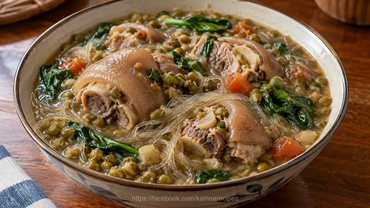 Pork Hock and Mung Beans with Vermicelli (Ginisang Monggo with Pata at Sotanghon)