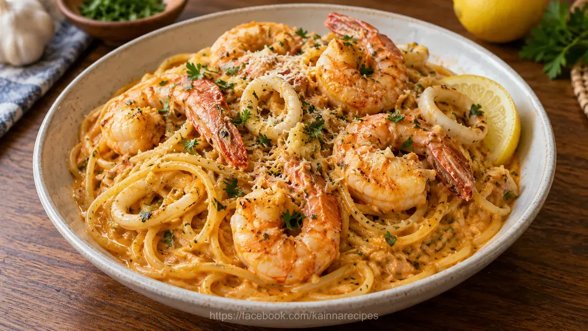 Aligue and Prawn Pasta