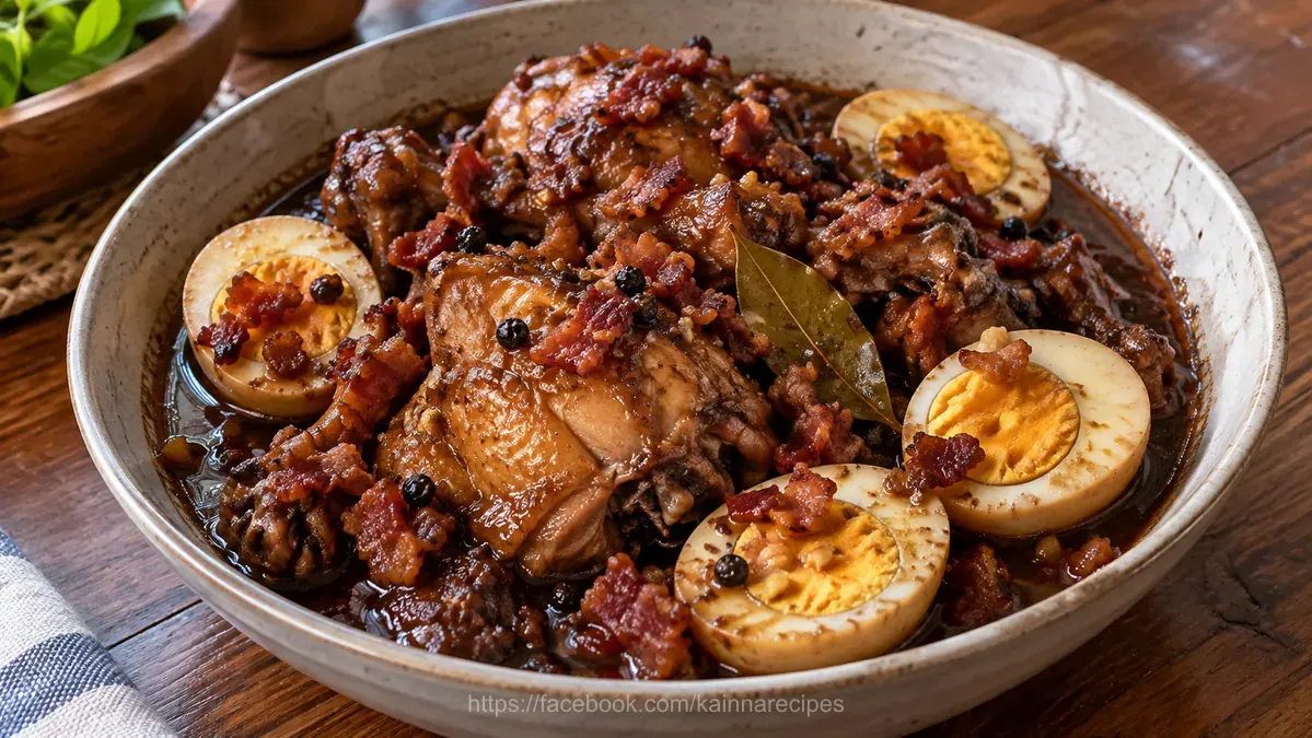 Bacon and Egg Filipino Chicken Adobo