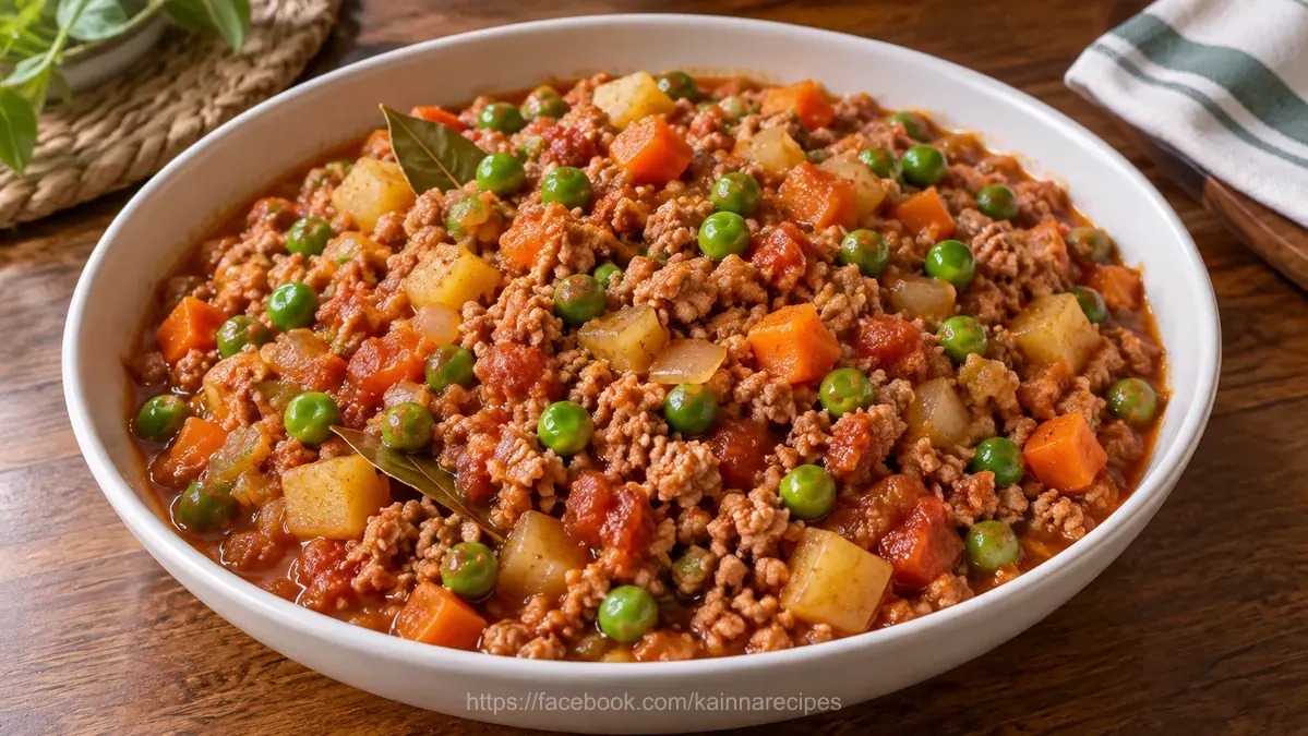 Chicken Giniling with Green Peas