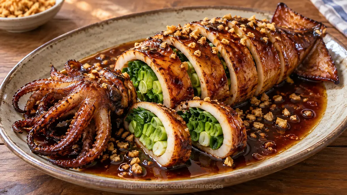 Spring Onion Stuffed Squid