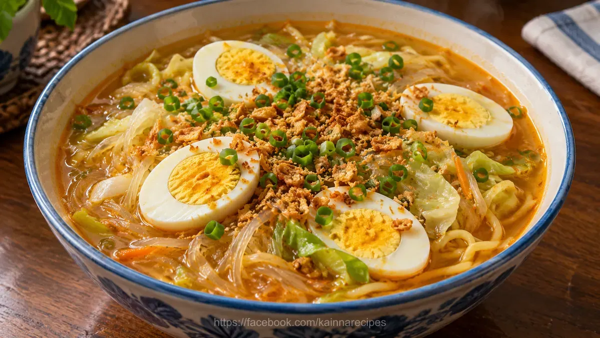 Sotanghon And Egg Noodle Soup
