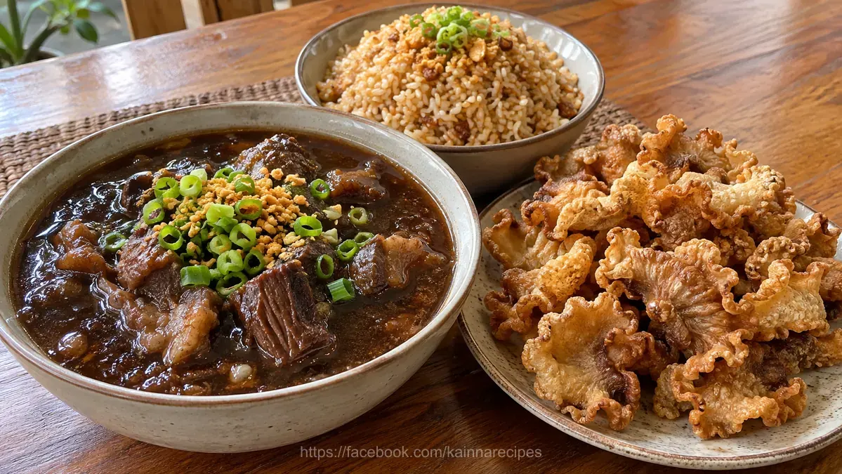 Retiro Beef Pares with Chicharon Bulaklak