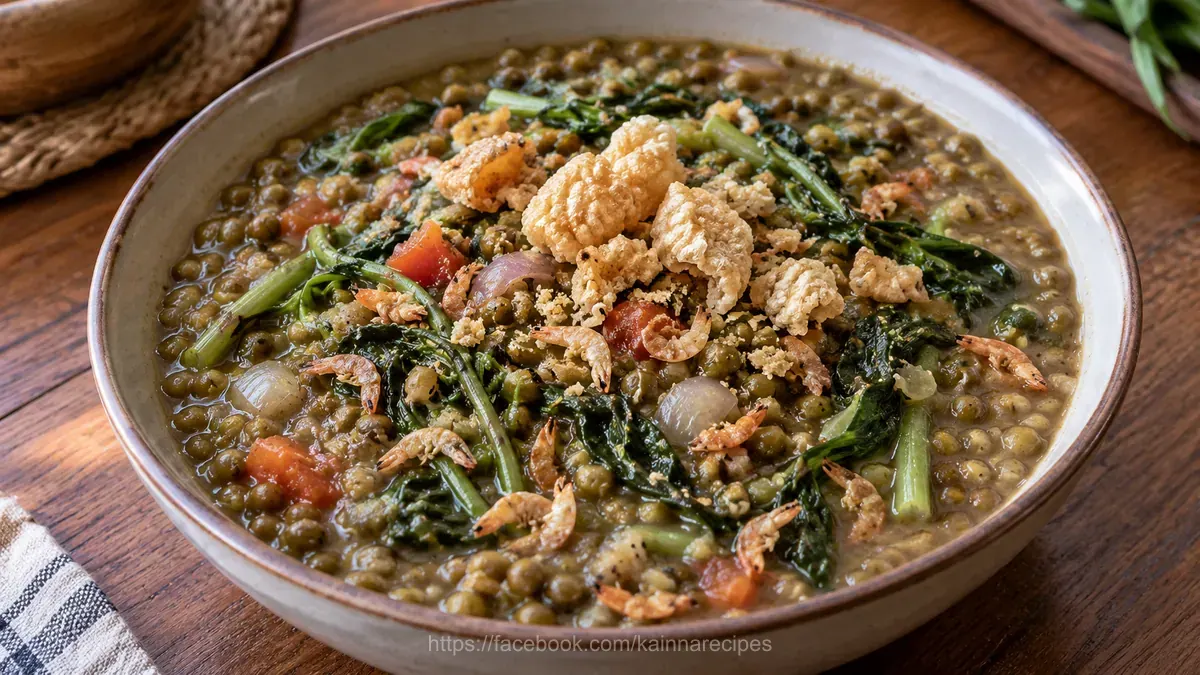 Tipid Sarap Monggo na may Kangkong at Hibi