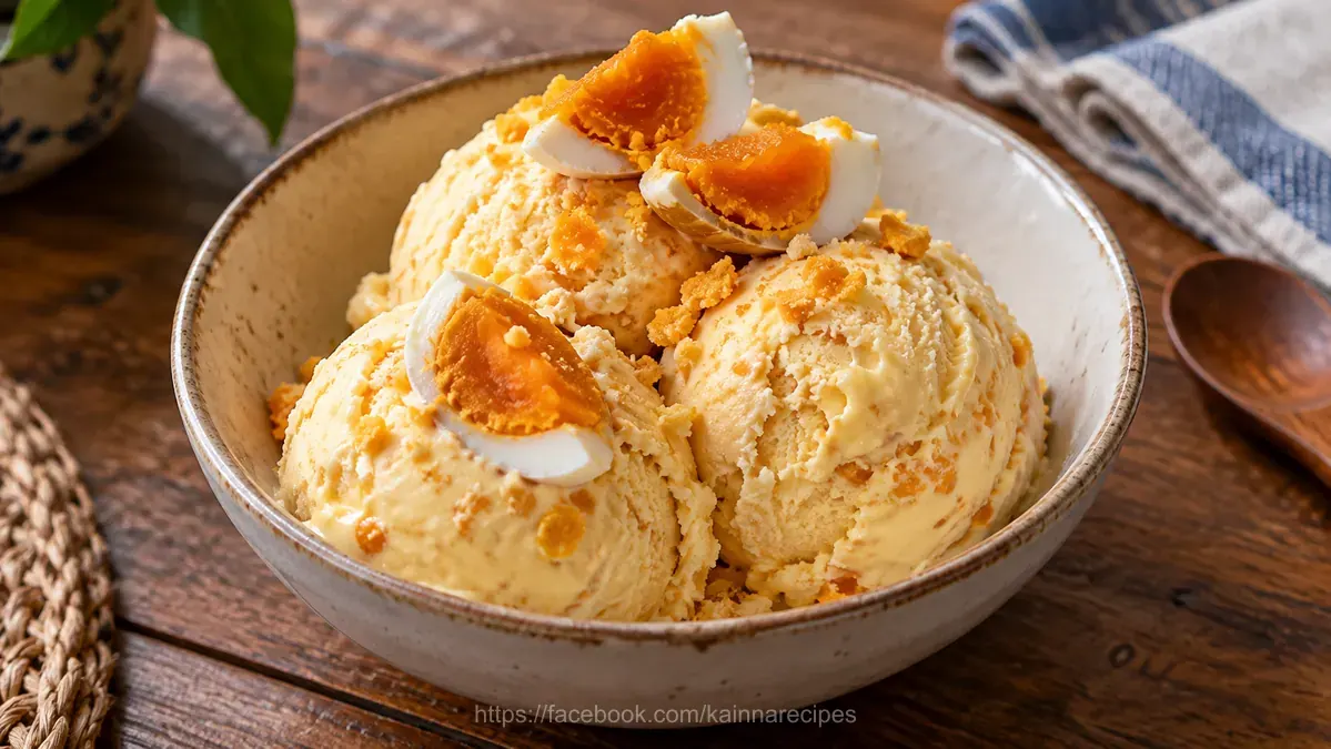 Salted Duck Egg Ice Cream (No Churn)
