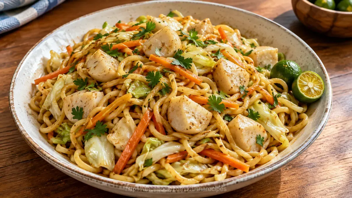 Squid Ball Pancit Canton (Chow Mein)