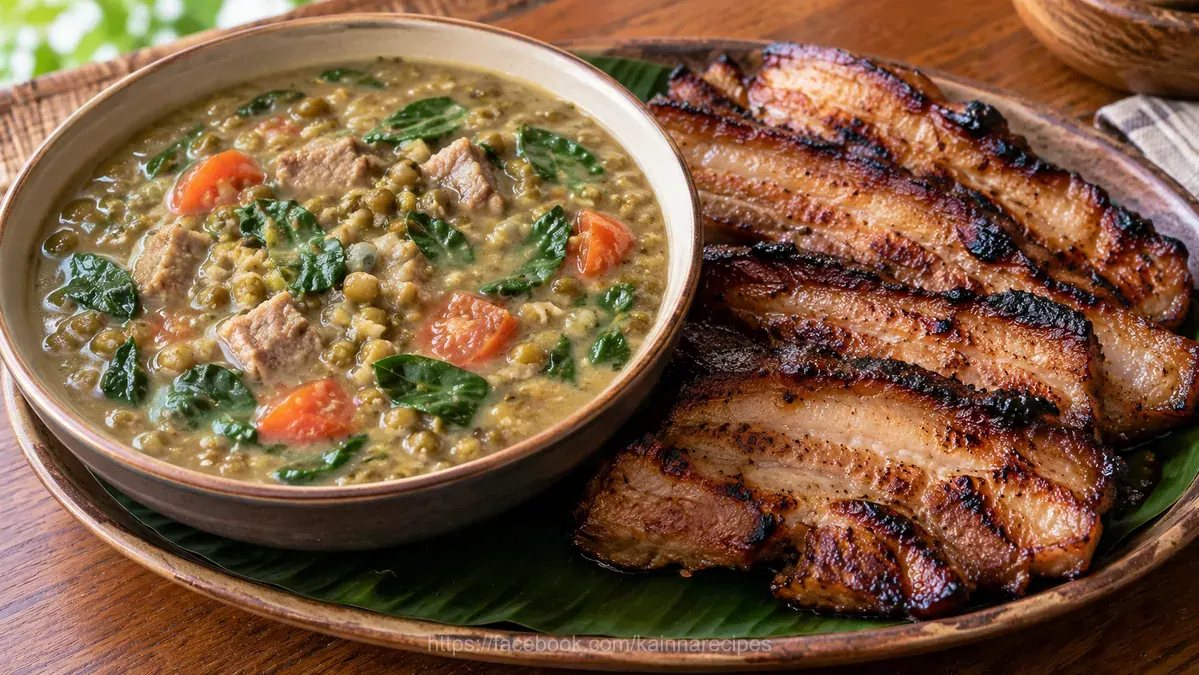 Ginisang Monggo with Inihaw na Liempo