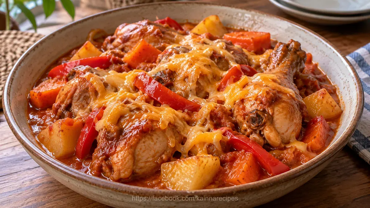 Cheesy Chicken Afritada