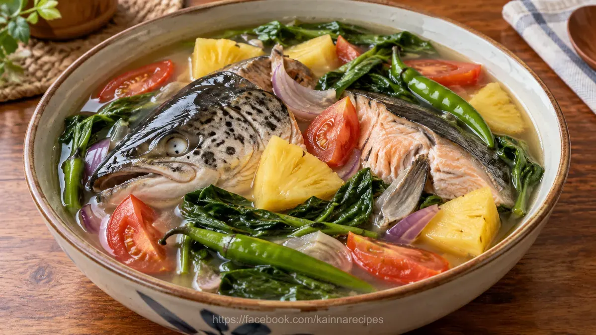 Sinigang na Ulo ng Salmon sa Pinya