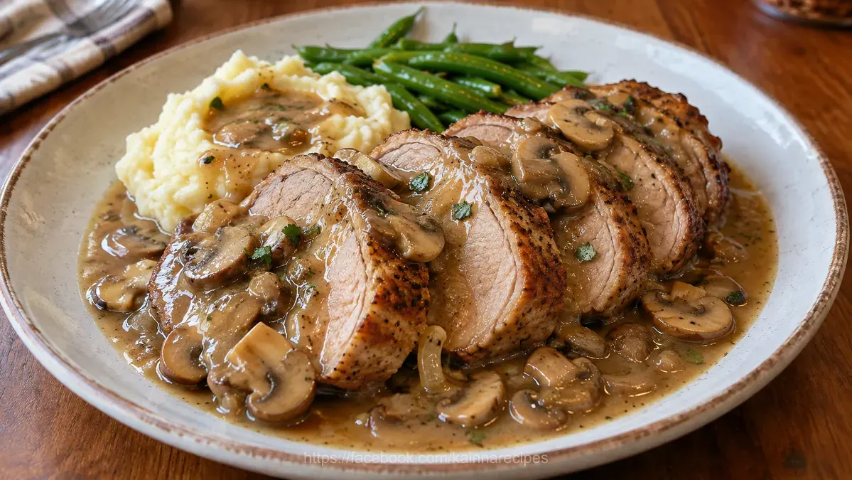 Pork Roast with Mushroom Gravy