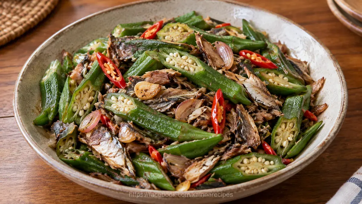 Spicy Ginisang Okra with Tinapa