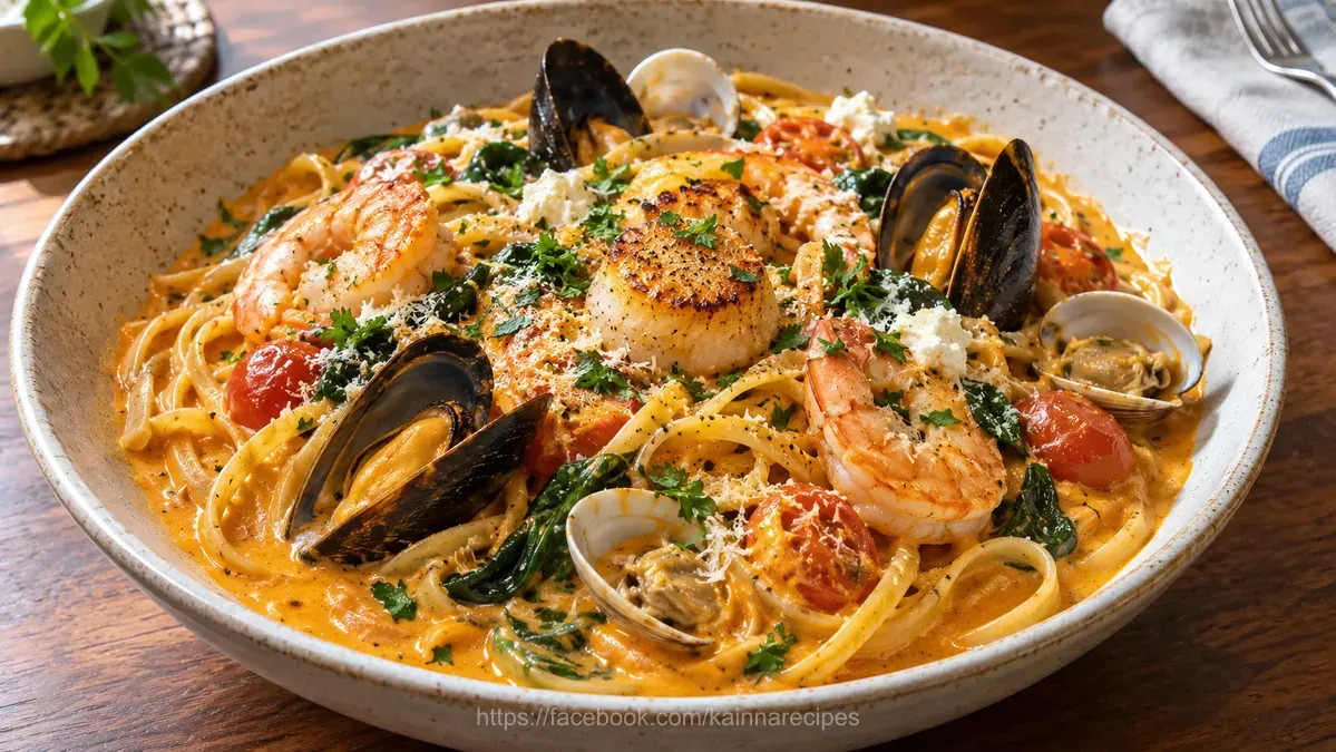 Seafood Aligue Pasta