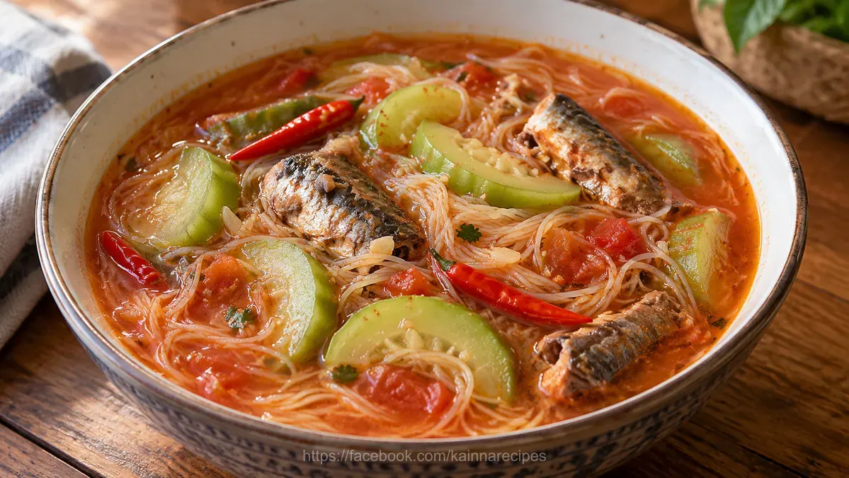 Spicy Sardinas with Patola and Miswa
