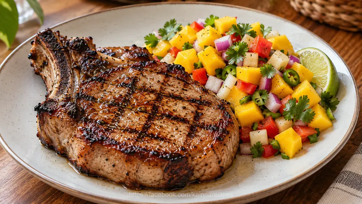 Grilled Pork Chop with Mango Salsa