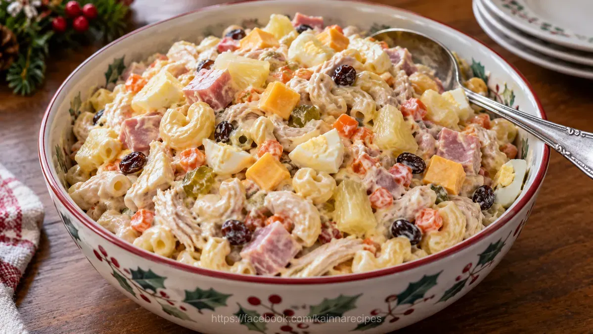 Christmas Chicken and Ham Macaroni Salad