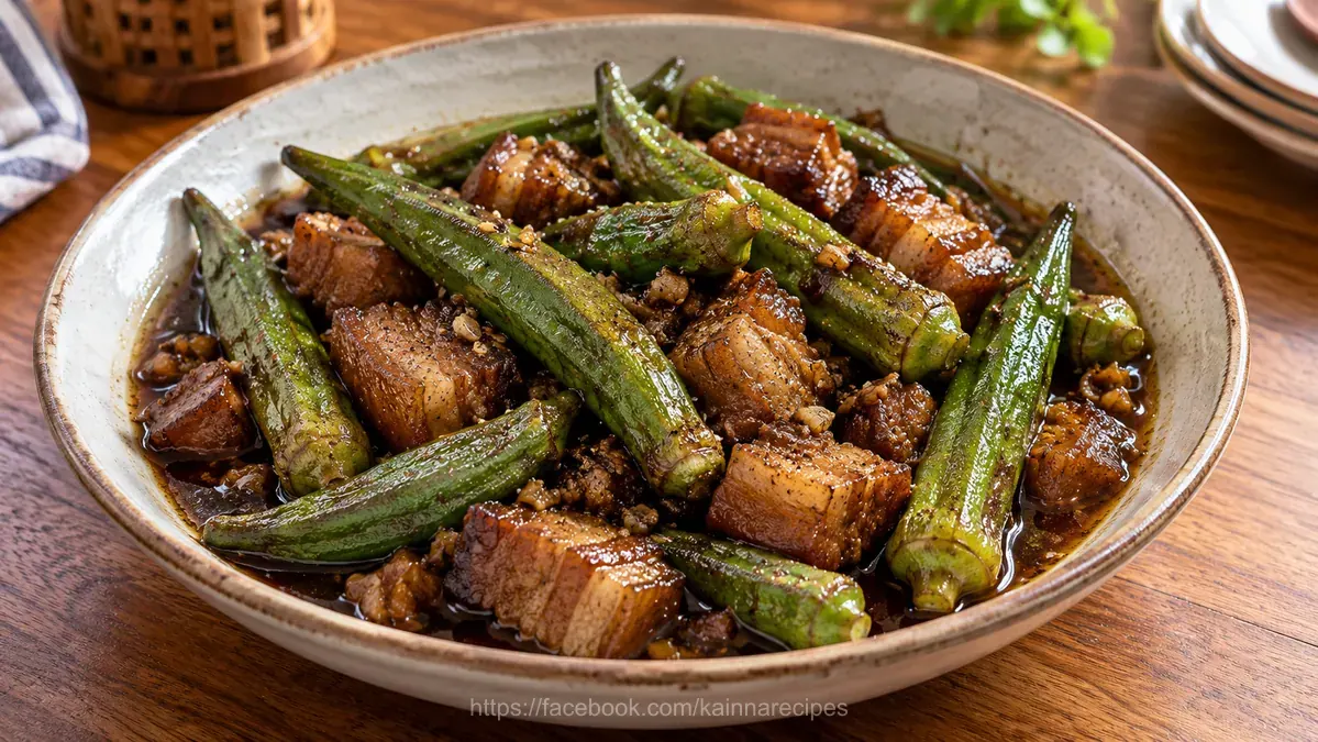 Adobong Okra with Pork