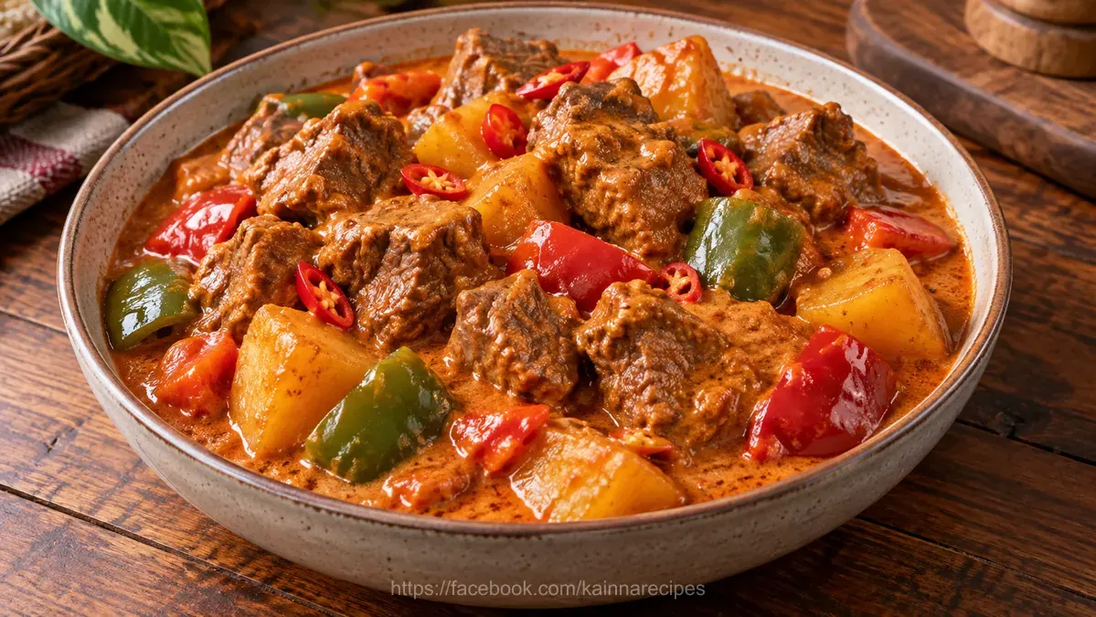 Beef Kaldereta sa Gata with Peanut Butter