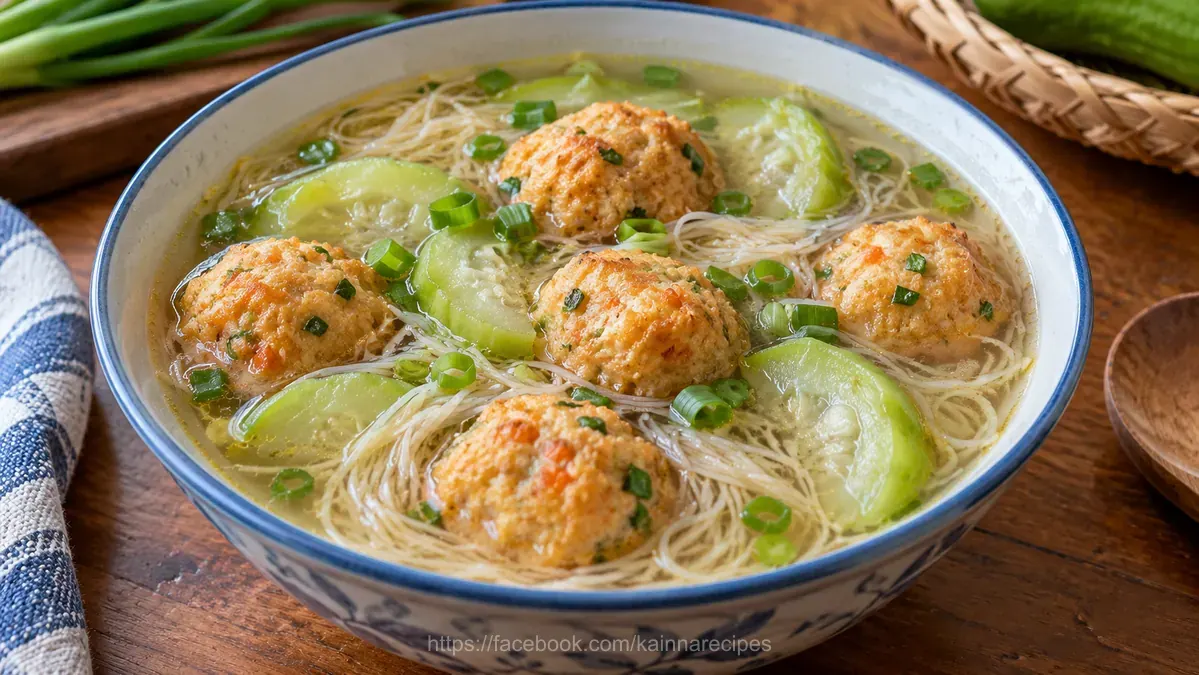 Tofu Balls with Miswa and Patola