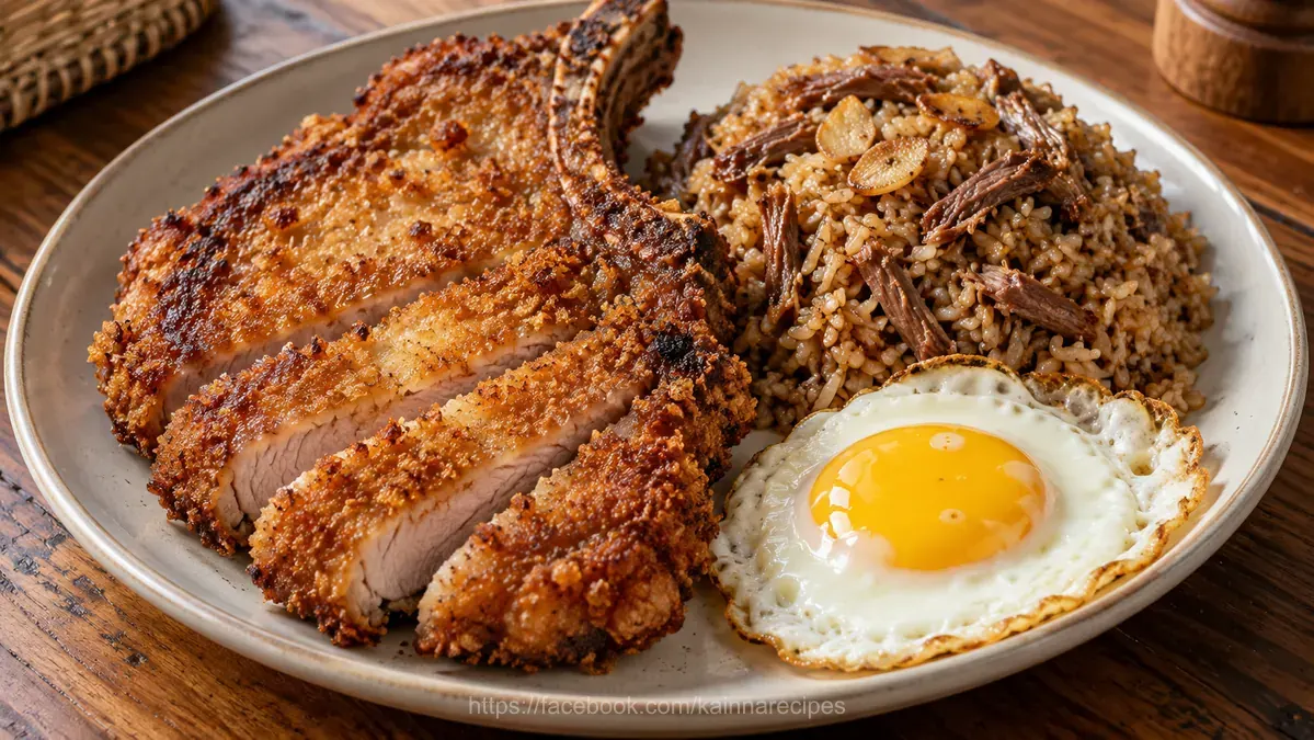 Crusted Pork Chop with Adobo Rice
