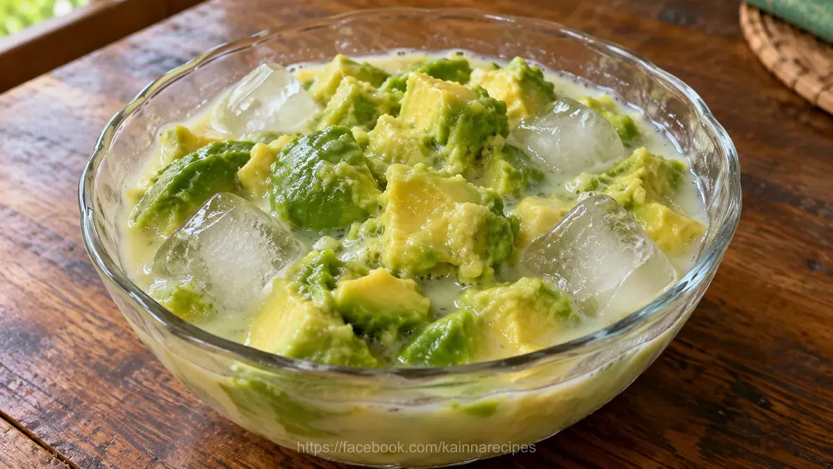 Filipino Style Avocado and Milk in Ice