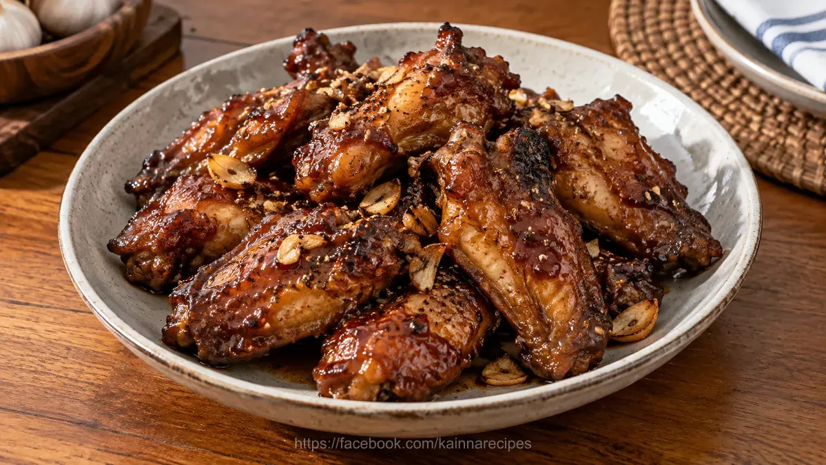Adobo Sauce Glazed Chicken Wings
