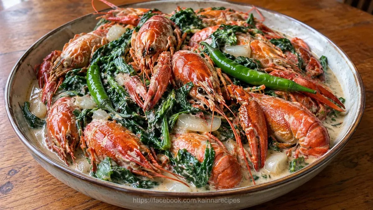 Crawfish in Coconut Milk with Spinach