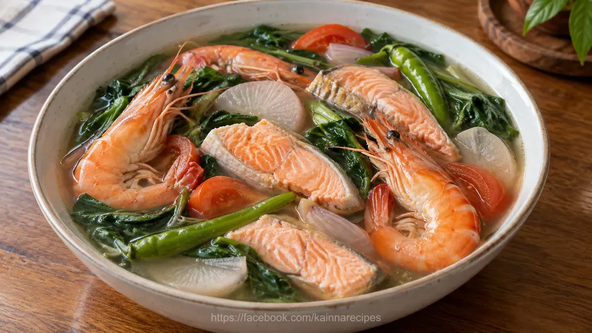 Sinigang na Salmon Belly at Hipon