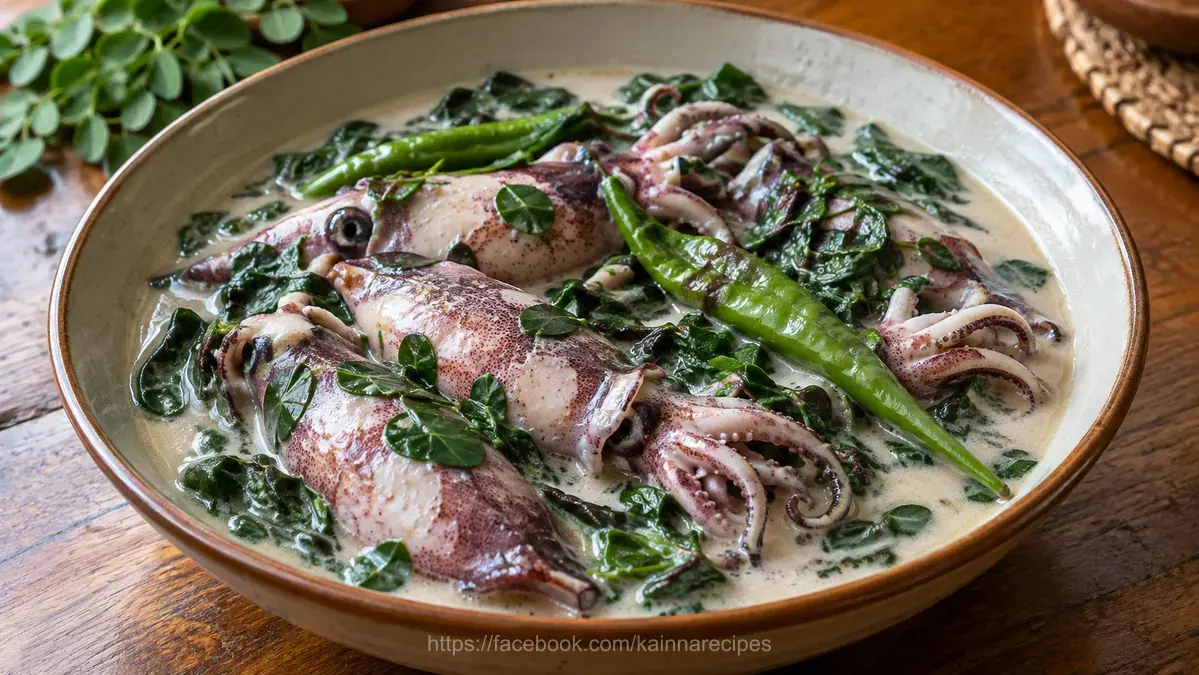 Ginataang Pusit (squid in coconut milk)