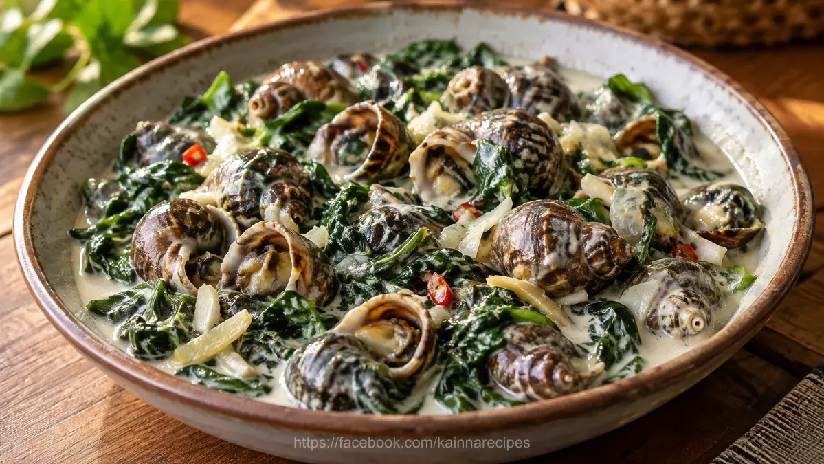 Snails with Spinach in Coconut Milk