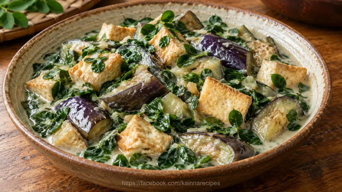 Ginataang Talong with Malunggay and Tofu