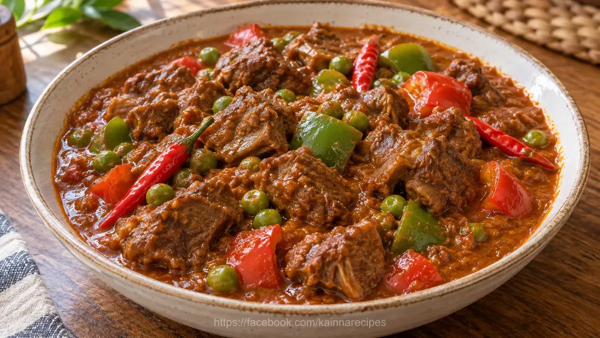 Spicy Calderetang Kambing with Peanut Butter (Goat Meat Caldereta)