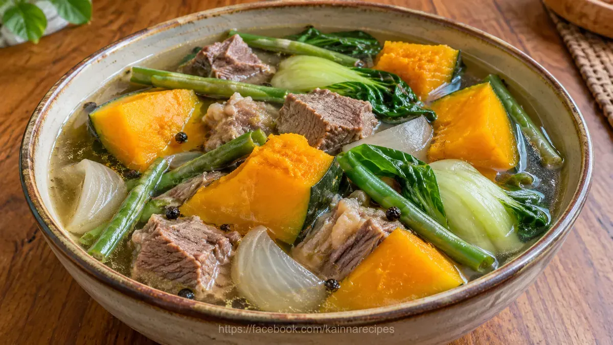 Nilagang Baka with Kalabasa – Filipino boiled beef Soup