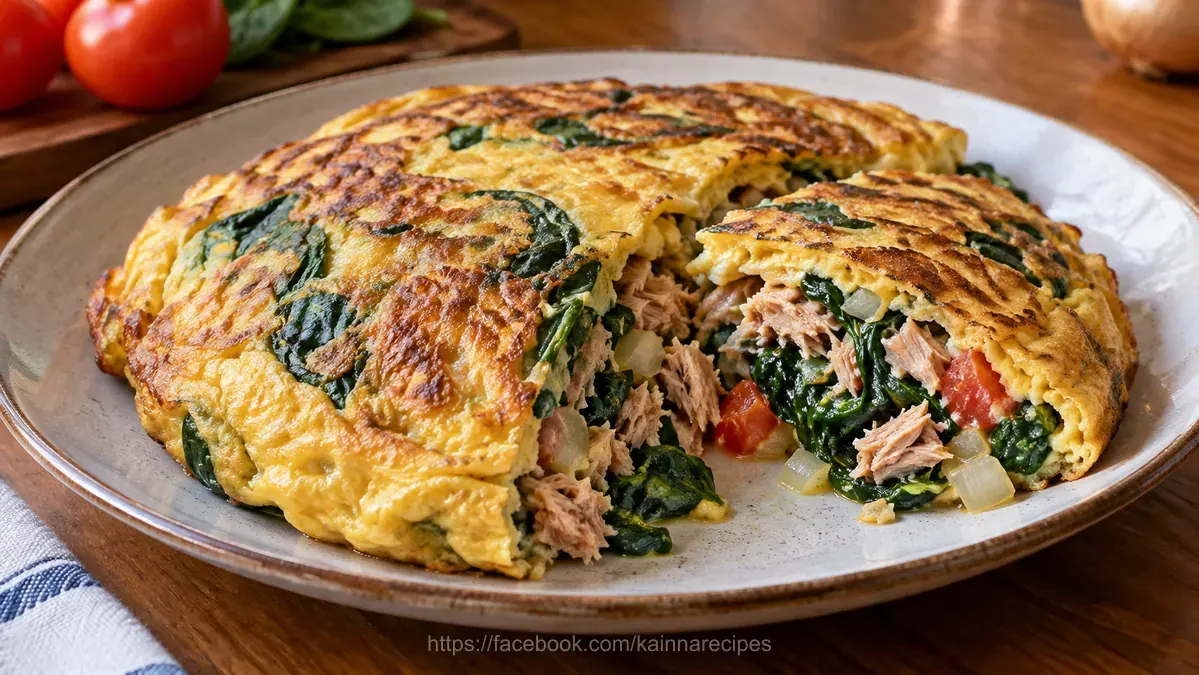Tortang Tuna with Spinach – Omelet