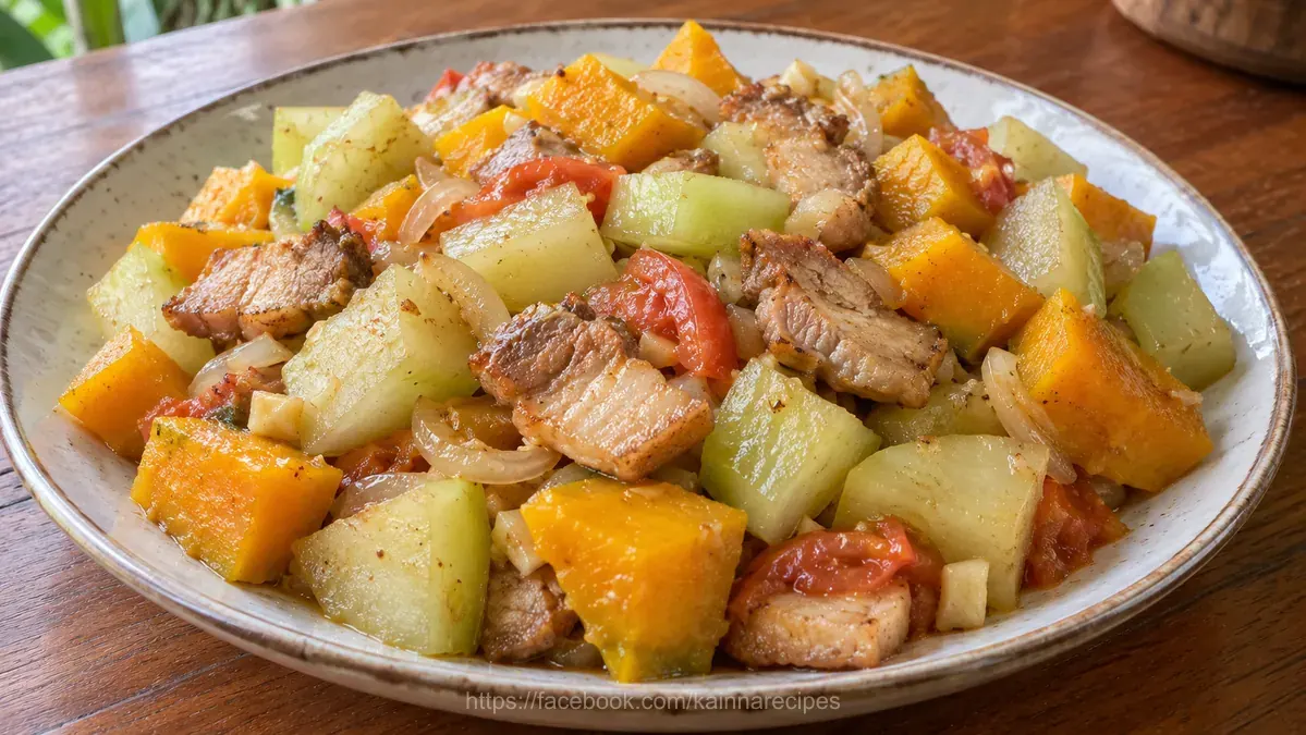 Ginisang Upo at Kalabasa – Sauteed Opo and Butternut Squash