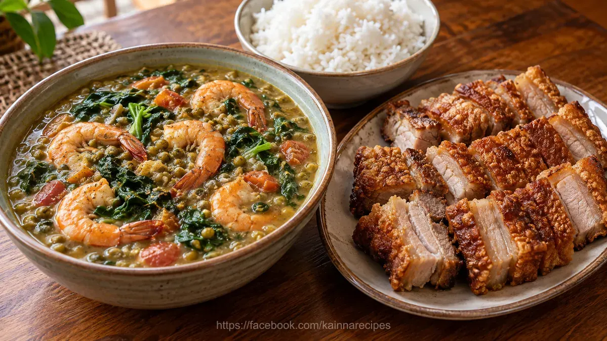 Shrimp Monggo with Lechon Kawali