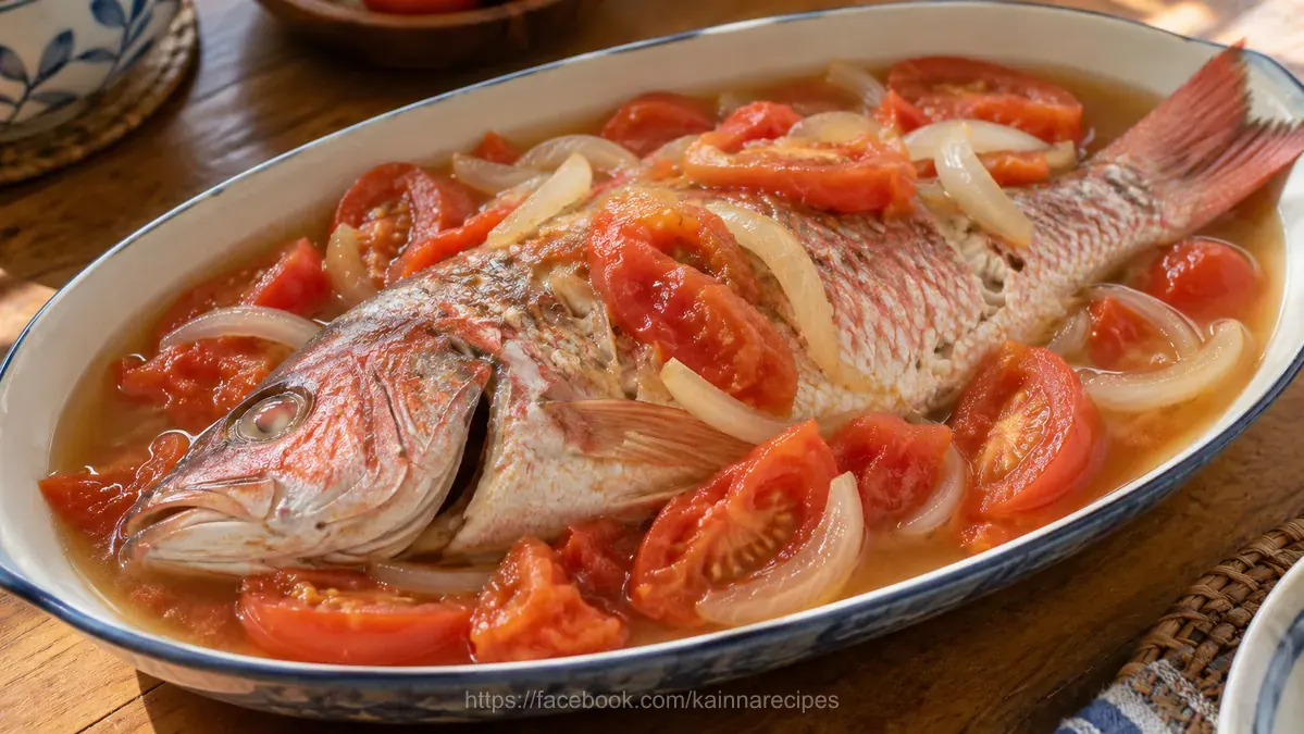 Kinamatisang Isda (Red Snapper with Tomato)