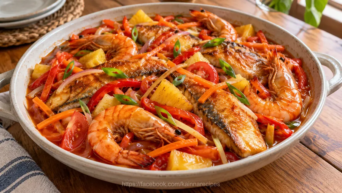 Bangus Belly and Prawn Escabeche
