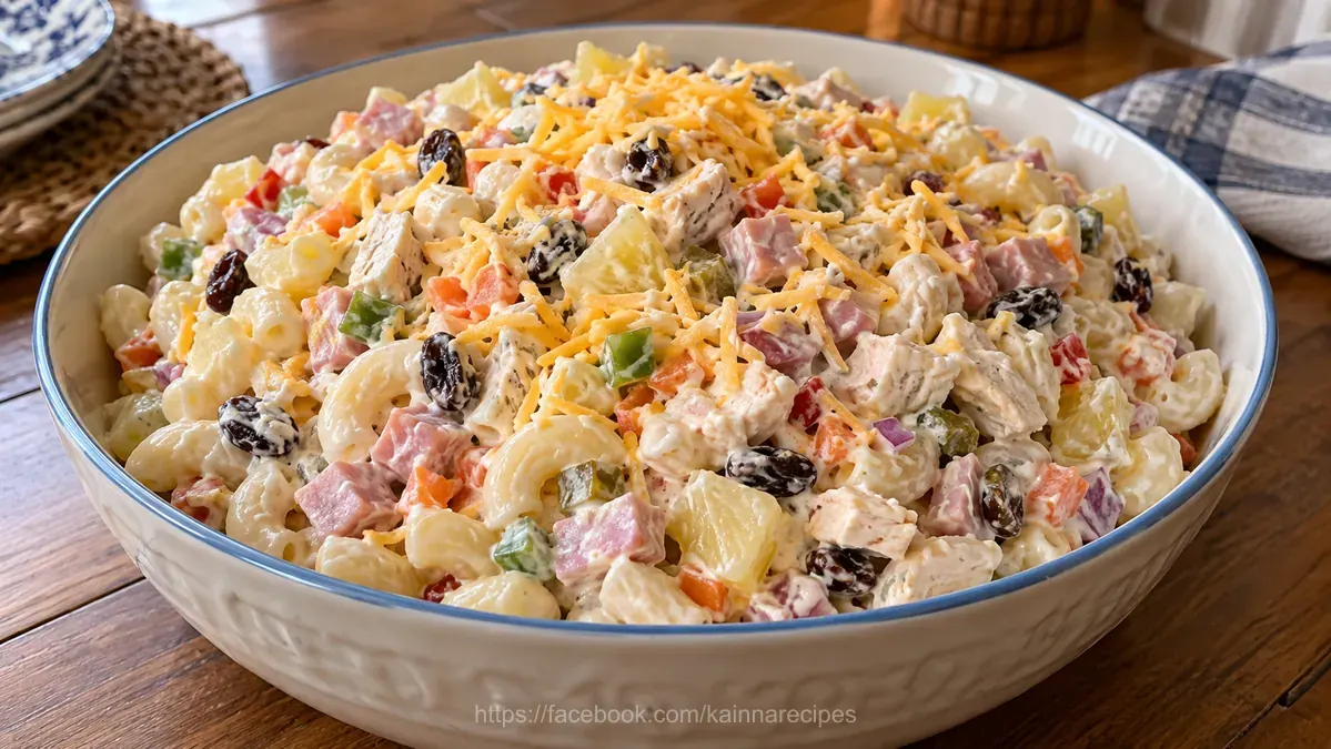 Creamy Ham and Chicken Macaroni Salad