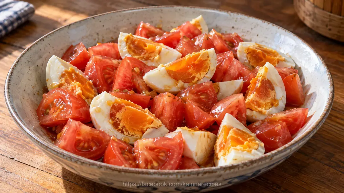 Salted Duck Eggs and Tomato Salad