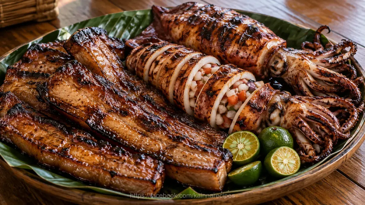 Inihaw na Liempo at Pusit