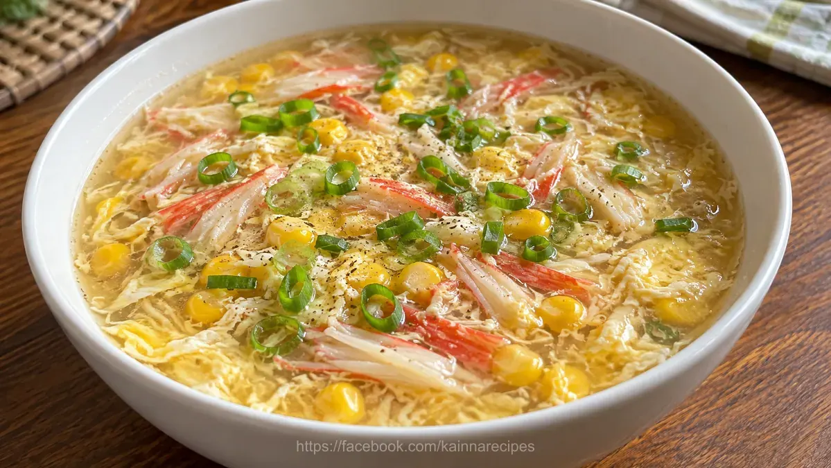 Kani and Corn Egg Drop Soup
