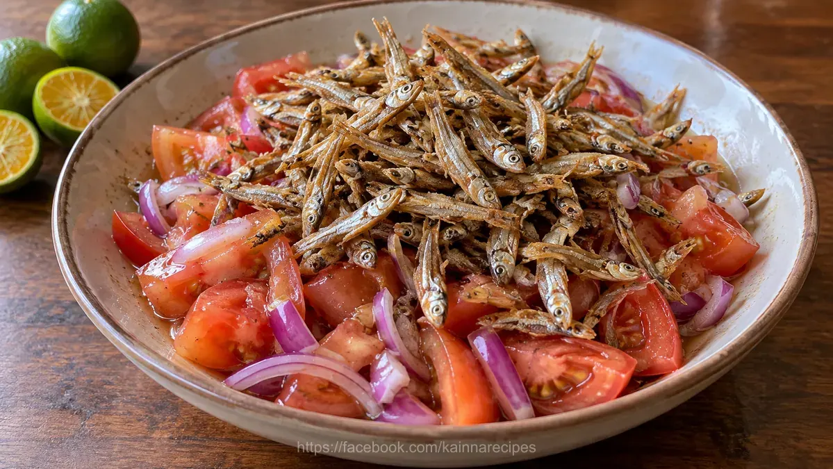 Ensaladang Dilis (Tomato and Onion Salad with Dried Anchovies)