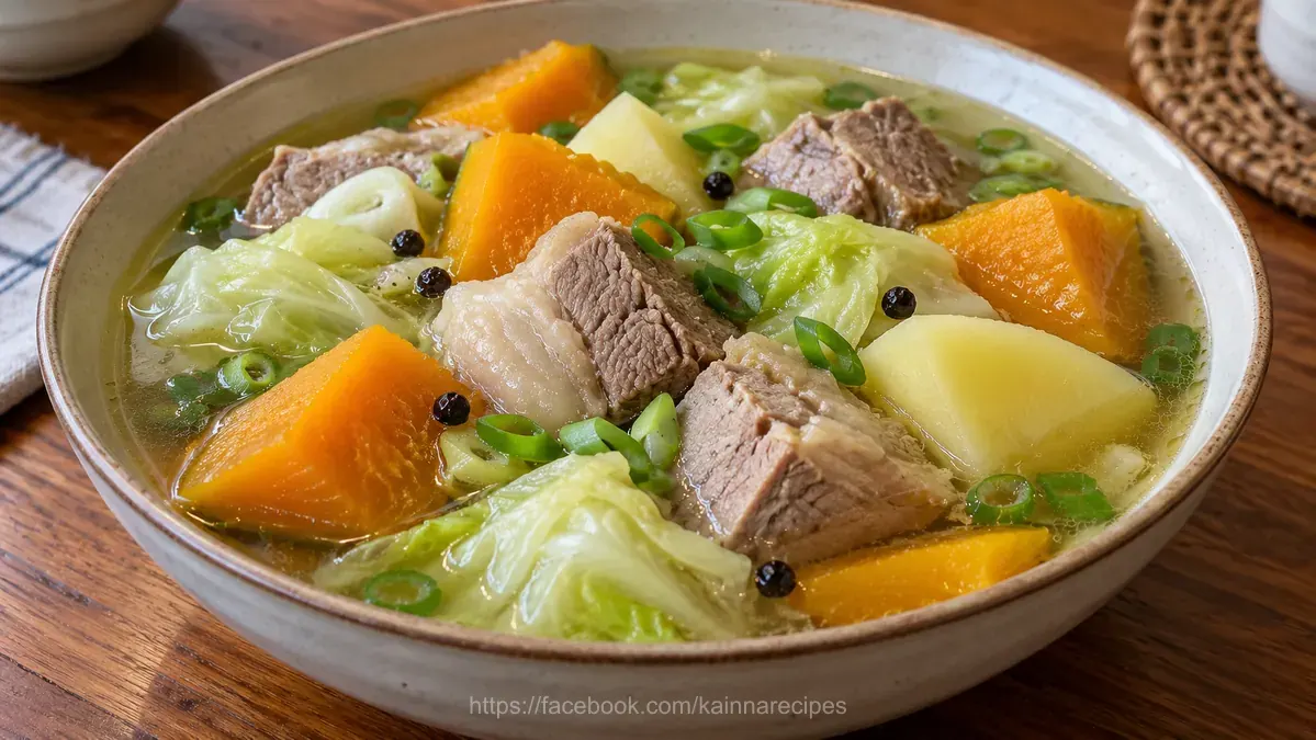 Pork Nilaga with Kalabasa