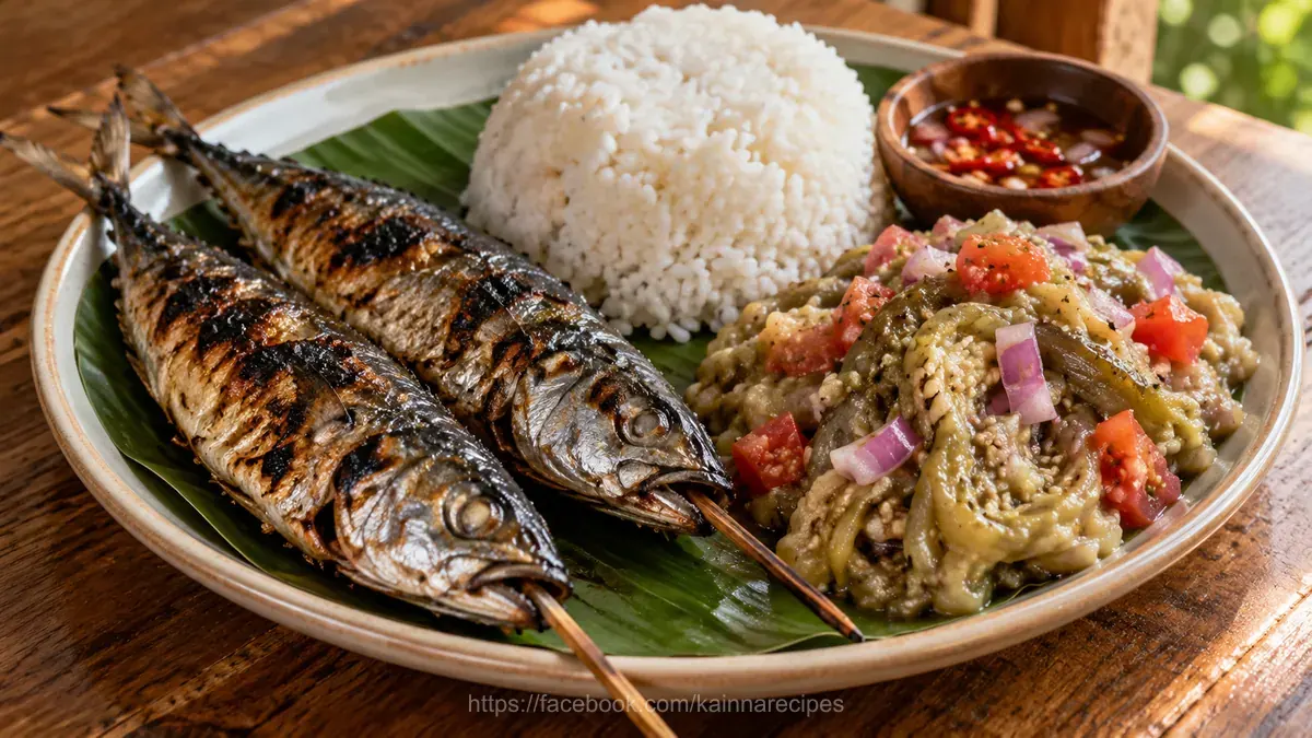 Inihaw na Galunggong with Ensaladang Talong