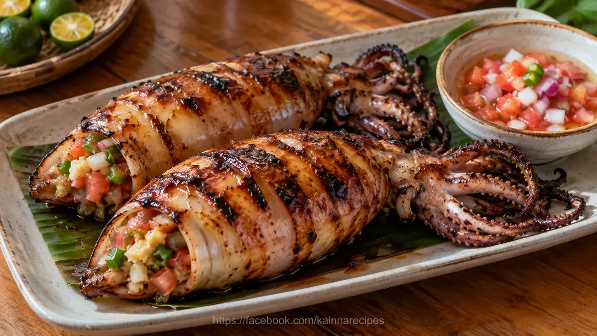 Grilled Stuffed Squid (inihaw na pusit)