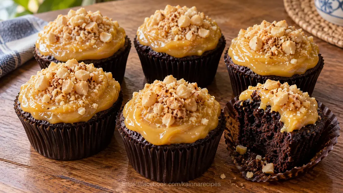 Choco Yema Macadamia Cupcakes