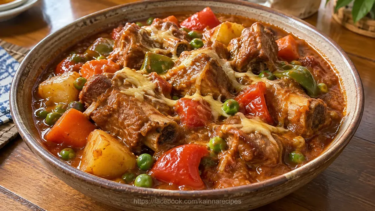 Cheesy Pork Caldereta