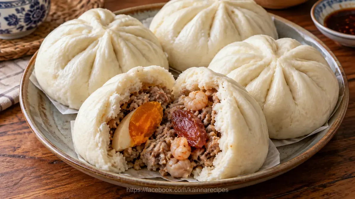 Siopao Bola-Bola (Steamed Pork Buns)