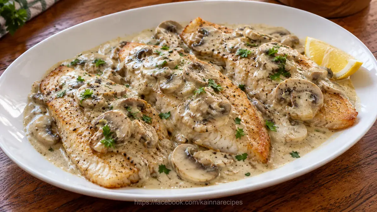 Fish in Mushroom Cream Sauce