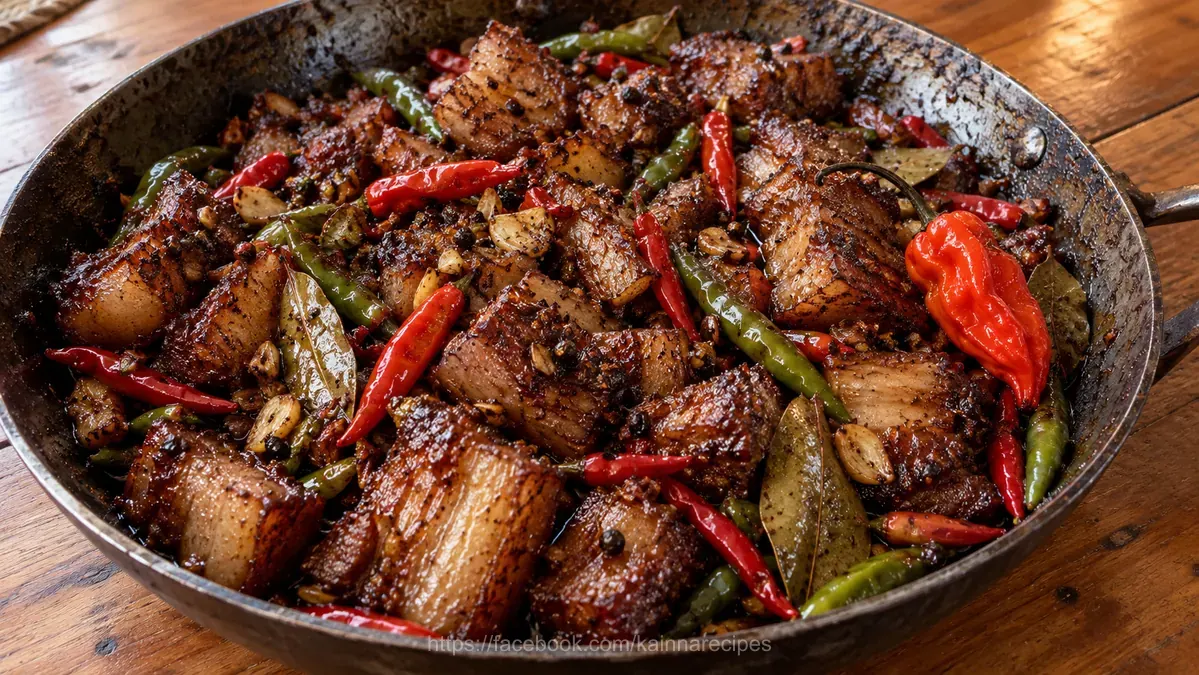 Extremely Spicy Pork Adobo na Tuyo